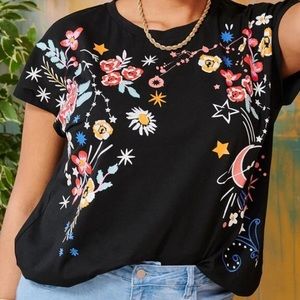 Black Patterned T-Shirt